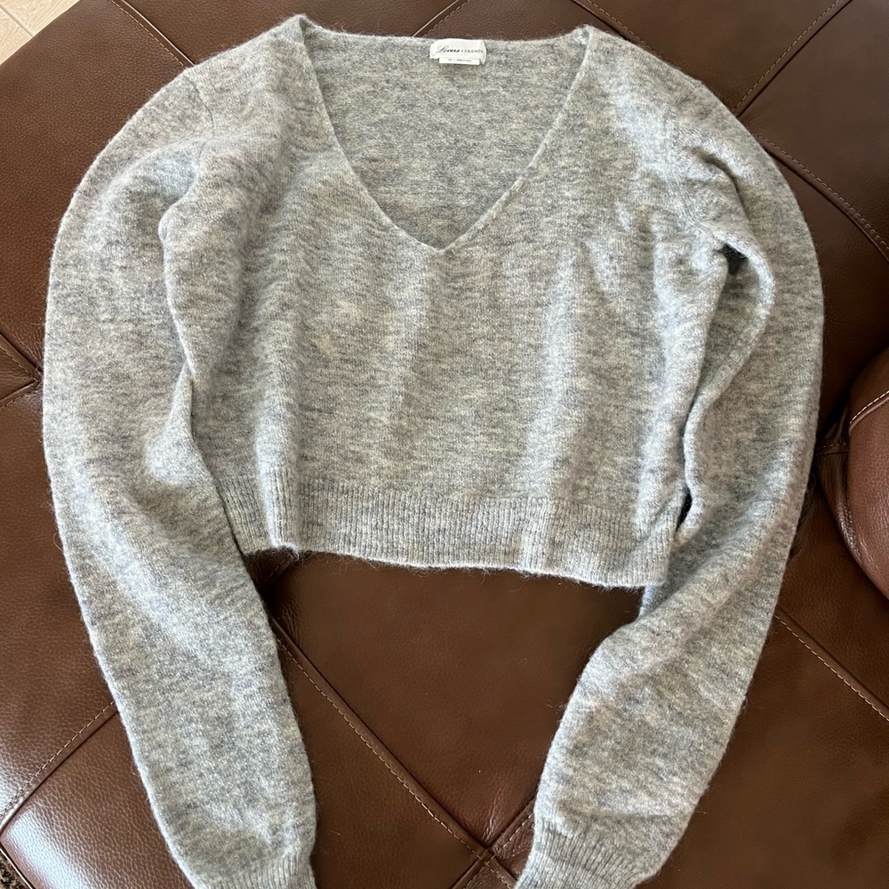 Lovers + Friends crop top grey sweater